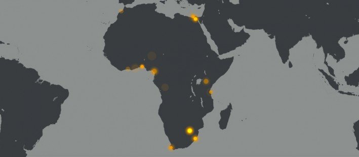 24 hours of tweets in Africa
