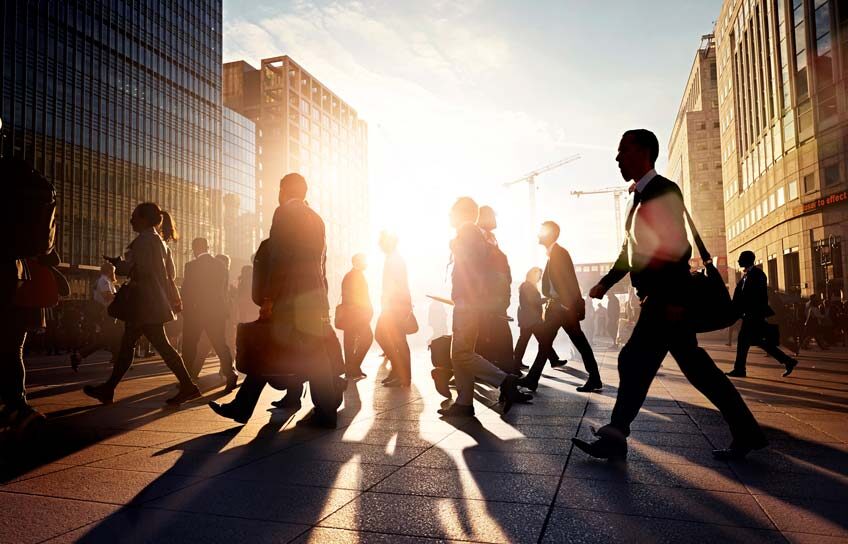 people walking in a city